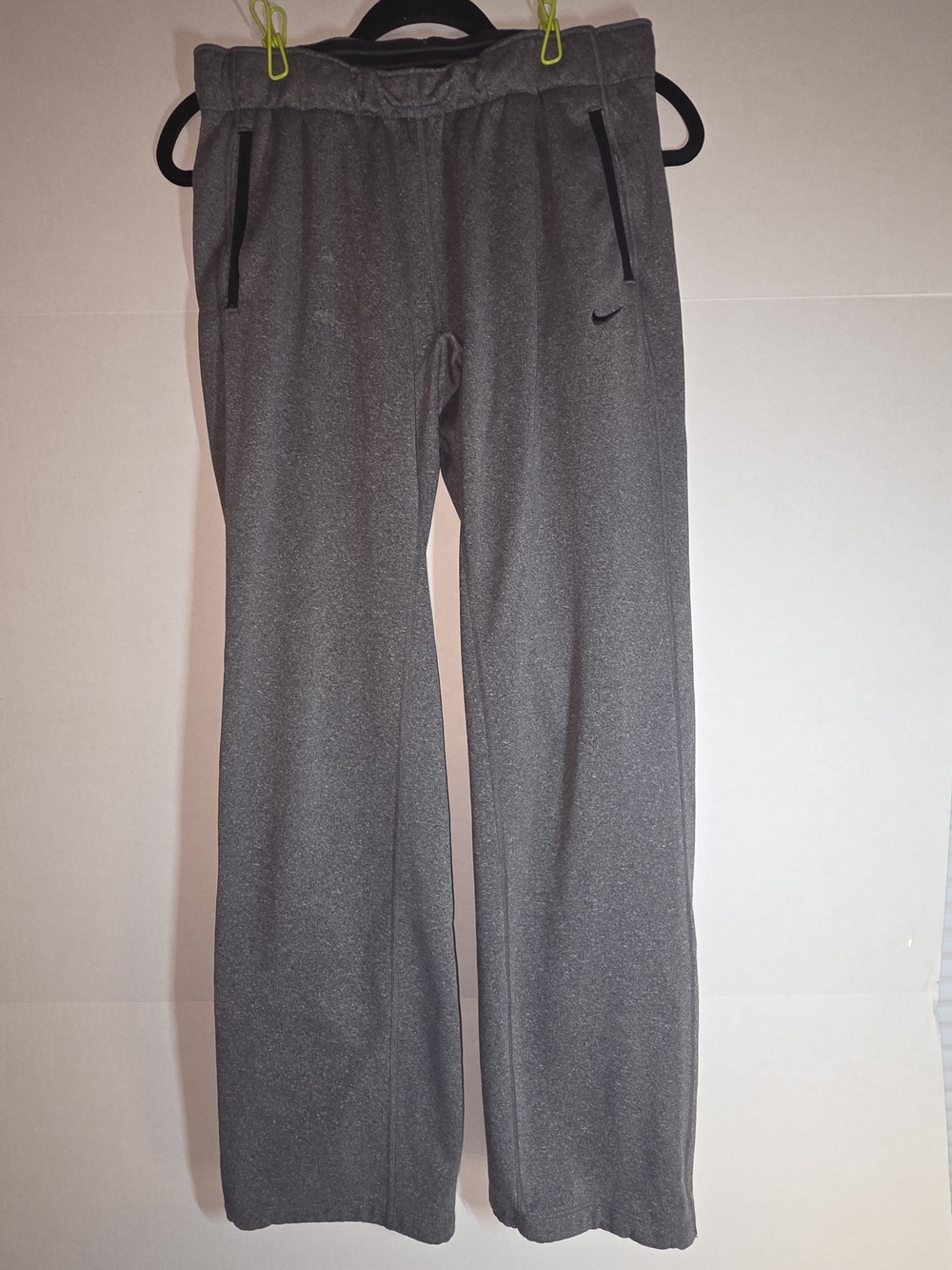 Nike Womens Gray Jogger Sweatpants with Black Zipper Accents